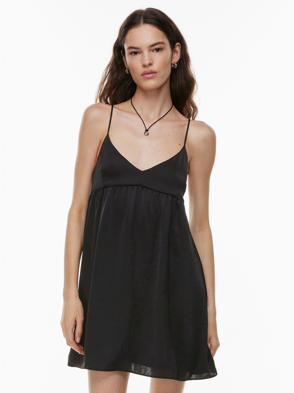 Wilfred by Aritzia Lover Satin Mini Dress Black